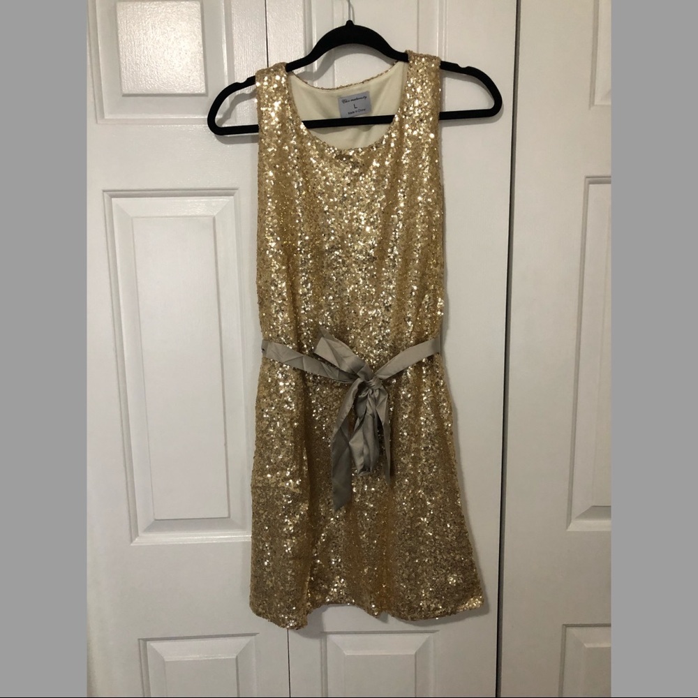 Gold Sequin Maternity Dress
